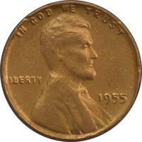 سکه 1 سنت 1955 لینکلن - VF35 - آمریکا