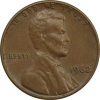 سکه 1 سنت 1962 لینکلن - EF45 - آمریکا