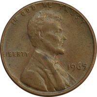 سکه 1 سنت 1965 لینکلن - EF45 - آمریکا