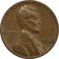 سکه 1 سنت 1968 لینکلن - EF40 - آمریکا