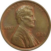 سکه 1 سنت 1972 لینکلن - MS62 - آمریکا