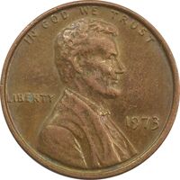 سکه 1 سنت 1973 لینکلن - EF - آمریکا