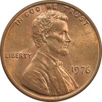 سکه 1 سنت 1976 لینکلن - MS63 - آمریکا