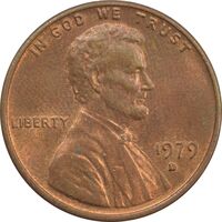 سکه 1 سنت 1979D لینکلن - AU - آمریکا