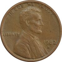 سکه 1 سنت 1982D لینکلن - EF - آمریکا