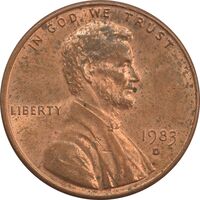 سکه 1 سنت 1983D لینکلن - MS62 - آمریکا