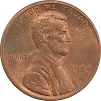 سکه 1 سنت 1984D لینکلن - MS64 - آمریکا