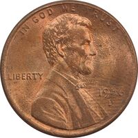 سکه 1 سنت 1986D لینکلن - MS64 - آمریکا