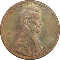 سکه 1 سنت 1996 لینکلن - MS63 - آمریکا