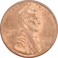 سکه 1 سنت 1999 لینکلن - MS63 - آمریکا