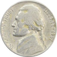 سکه 5 سنت 1957D جفرسون - VF25 - آمریکا