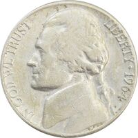 سکه 5 سنت 1964D جفرسون - VF30 - آمریکا