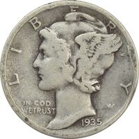 سکه 1 دایم 1935 مرکوری - VF25 - آمریکا