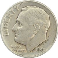 سکه 1 دایم 1946 روزولت - EF40 - آمریکا