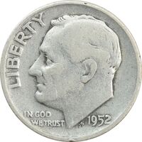 سکه 1 دایم 1952D روزولت - VF25 - آمریکا