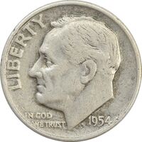 سکه 1 دایم 1954D روزولت - VF35 - آمریکا