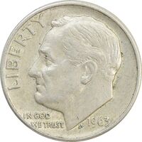 سکه 1 دایم 1963D روزولت - AU55 - آمریکا