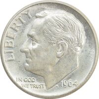 سکه 1 دایم 1964 روزولت - MS63 - آمریکا