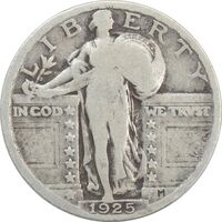 سکه کوارتر دلار 1925 - VF20 - آمریکا