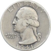 سکه کوارتر دلار 1941 واشنگتن - VF35 - آمریکا