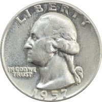 سکه کوارتر دلار 1957D واشنگتن - VF30 - آمریکا