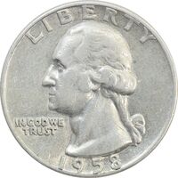 سکه کوارتر دلار 1958D واشنگتن - VF35 - آمریکا