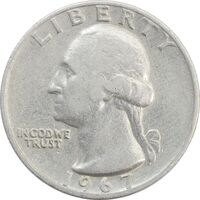 سکه کوارتر دلار 1967 واشنگتن - VF35 - آمریکا