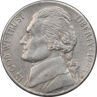 سکه 5 سنت 1998P جفرسون - EF45 - آمریکا