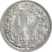 سکه 1 فرانک 1969 دولت فدرال - MS63 - سوئیس
