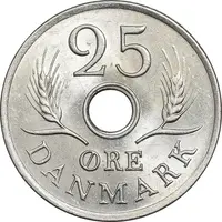 سکه 25 اوره 1972 فردریک نهم - MS63 - دانمارک