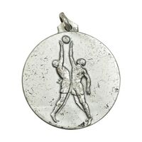 مدال آویز ورزشی بسکتبال - دانشگاه ملی ایران - نقره ای - AU - محمد رضا شاه