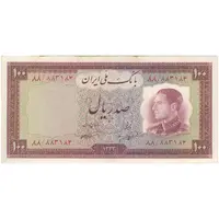 اسکناس 100 ریال 1333 - تک - VF35 - محمد رضا شاه