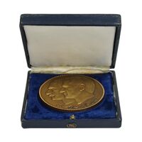 مدال برنز پنجاهمین سال شاهنشاهی پهلوی 2535 - بانک سپه با جعبه فابریک - AU - محمد رضا شاه