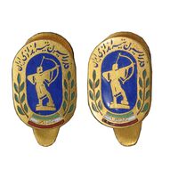 دکمه سر دست فدراسیون تیراندازی ایران - UNC - محمد رضا شاه