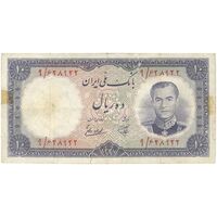اسکناس 10 ریال 1337 - تک - VF25 - محمد رضا شاه