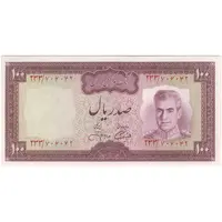 اسکناس 100 ریال (آموزگار - جهانشاهی) - تک - UNC63 - محمد رضا شاه