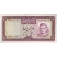 اسکناس 100 ریال (آموزگار - سمیعی) نوشته سیاه - تک - UNC63 - محمد رضا شاه