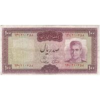 اسکناس 100 ریال (آموزگار - سمیعی) نوشته قرمز - تک - VF30 - محمد رضا شاه