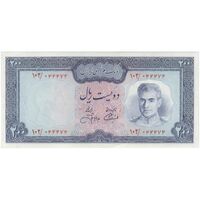 اسکناس 200 ریال (آموزگار - جهانشاهی) - تک - UNC62 - محمد رضا شاه