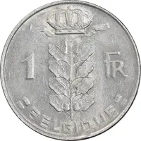 سکه 1 فرانک 1975 بودئون یکم - نوشته فرانسوی - MS62 - بلژیک