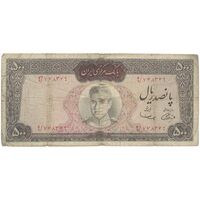 اسکناس 500 ریال (آموزگار - سمیعی) نوشته قرمز - تک - F15 - محمد رضا شاه