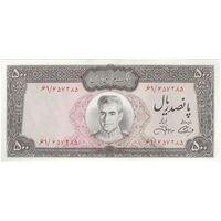 اسکناس 500 ریال (آموزگار - جهانشاهی) - تک - UNC63 - محمد رضا شاه