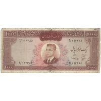 اسکناس 1000 ریال (بهنیا - سمیعی) - تک - F12 - محمد رضا شاه