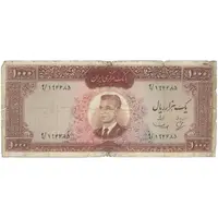 اسکناس 1000 ریال (بهنیا - سمیعی) - تک - F12 - محمد رضا شاه