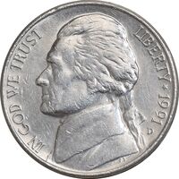 سکه 5 سنت 1991D جفرسون - AU58 - آمریکا