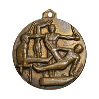 مدال آویز ورزشی برنز ژیمناستیک آقایان - EF - محمد رضا شاه