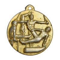 مدال آویز ورزشی برنز ژیمناستیک آقایان - طلایی - EF - محمد رضا شاه