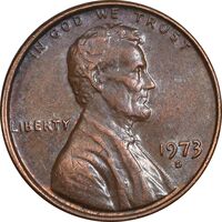 سکه 1 سنت 1973D لینکلن - AU50 - آمریکا