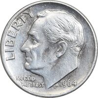 سکه 1 دایم 1964D روزولت - EF45 - آمریکا