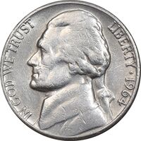 سکه نیکل 5 سنت 1964 جفرسون - EF45 - آمریکا